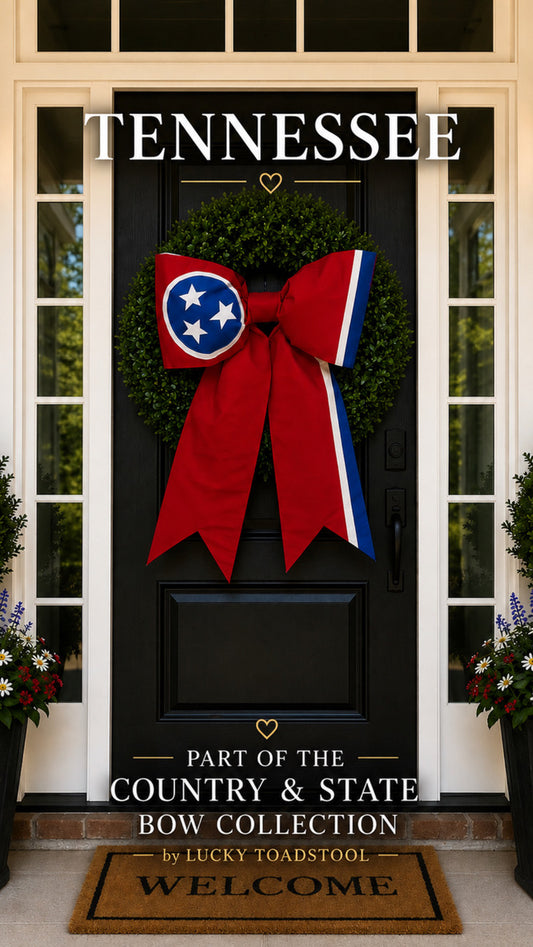 Tennessee State Flag Bow | Missionary Farewell Decor | Large Front Door Bow