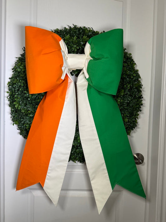 Ivory Coast Flag Bow | Missionary Farewell Decor | Large Front Door Bow