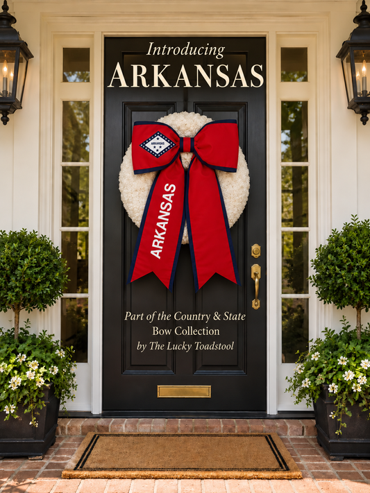 Arkansas State Flag Bow | Missionary Farewell Decor | Large Front Door Bow