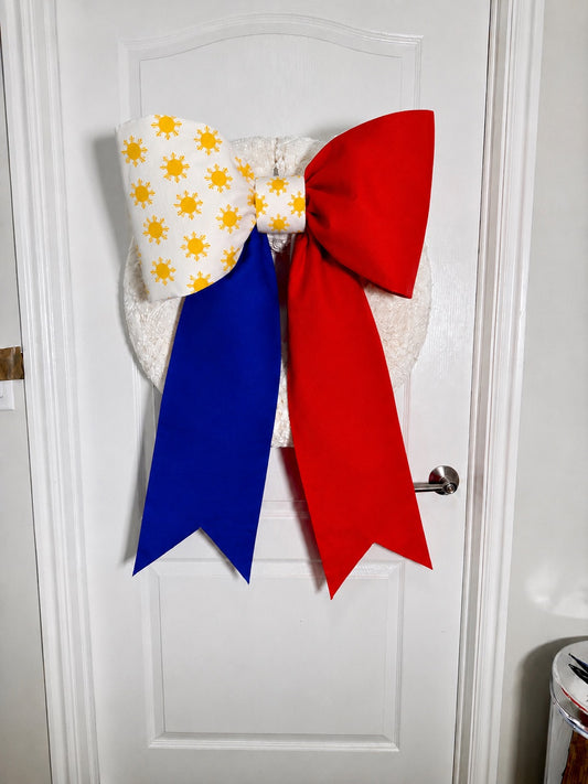 Philippines Flag Bow | Missionary Farewell Decor | Large Front Door Bow