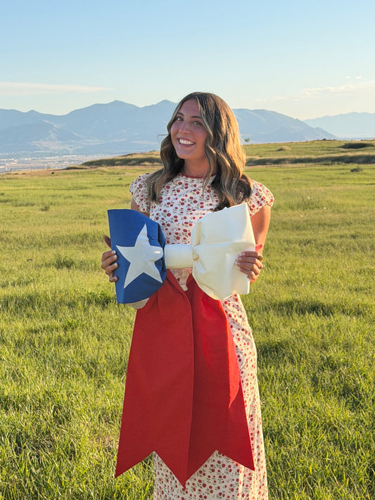 Chile Flag Bow | Missionary Farewell Decor | Large Front Door Bow