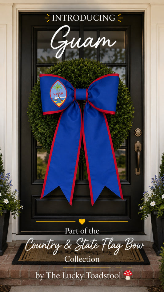 Guam Flag Bow | Missionary Farewell & Country Decor | Large Front Door Bow