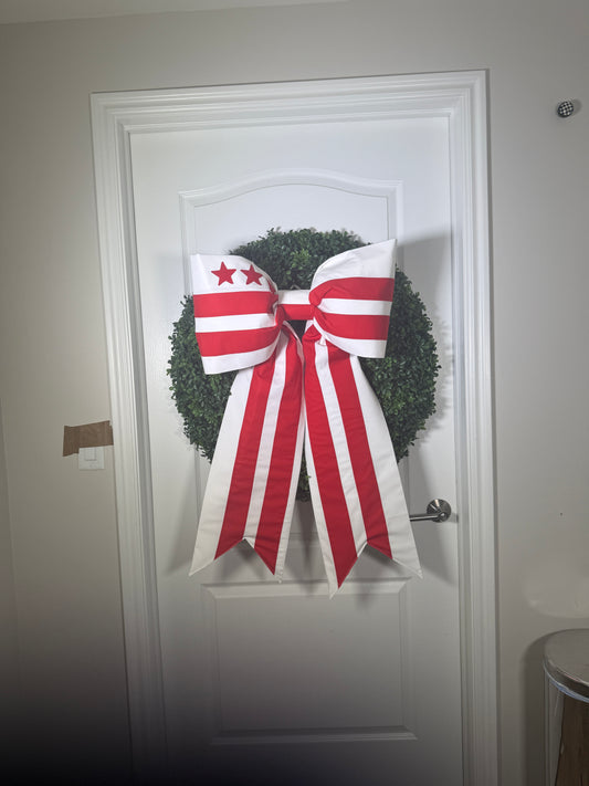 Washington DC Flag Bow | Missionary Farewell Decor | Large Front Door Bow