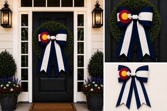 Colorado State Flag Bow | Missionary Farewell Decor | Large Front Door Bow
