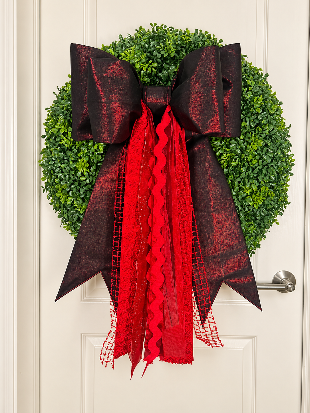 Crimson Elegance Christmas Bow with Coordinating Ribbons | 20” × 27”