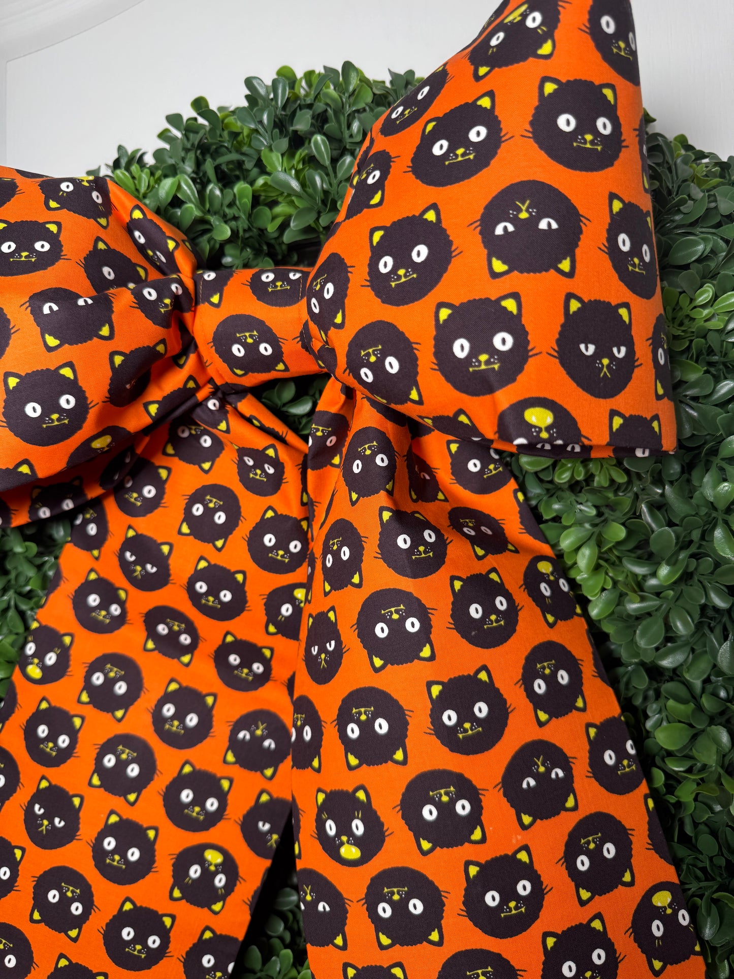 Halloween cat fabric Door Bow