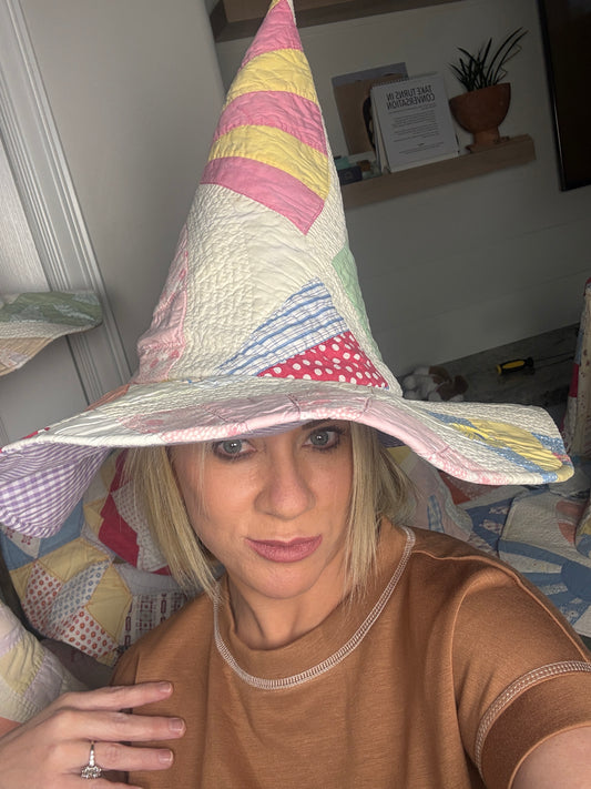 Vintage Quilted Witch Hat #10