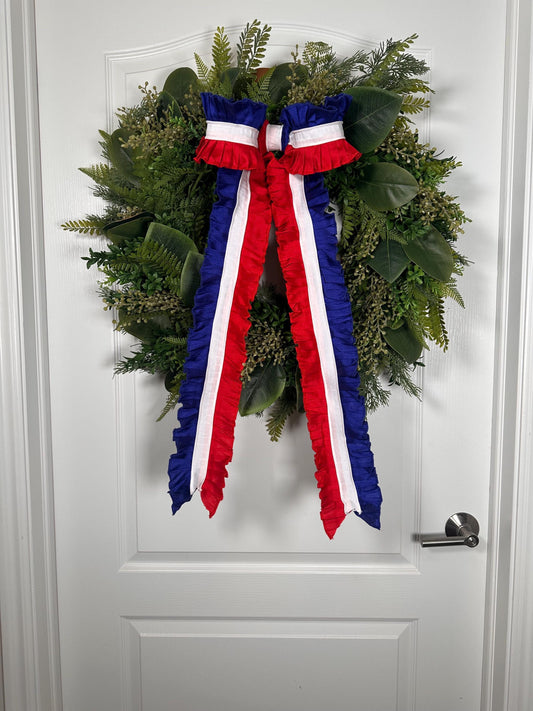 Ruffled Patriotic Bow