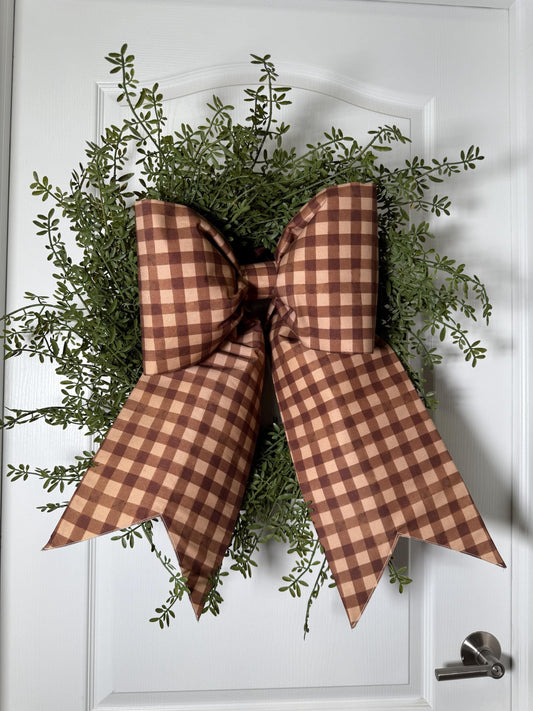 Brown Gingham Bow