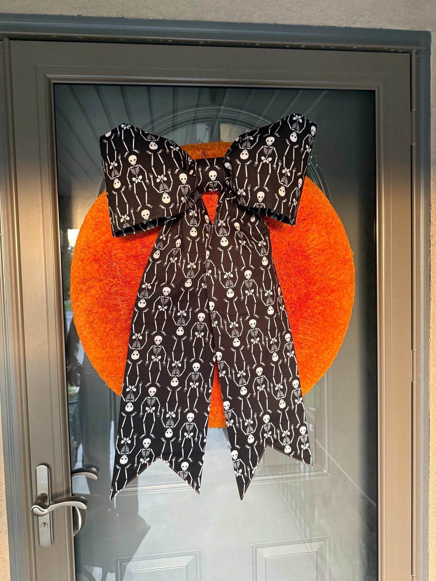 Halloween skeleton black fabric Door and party Bow