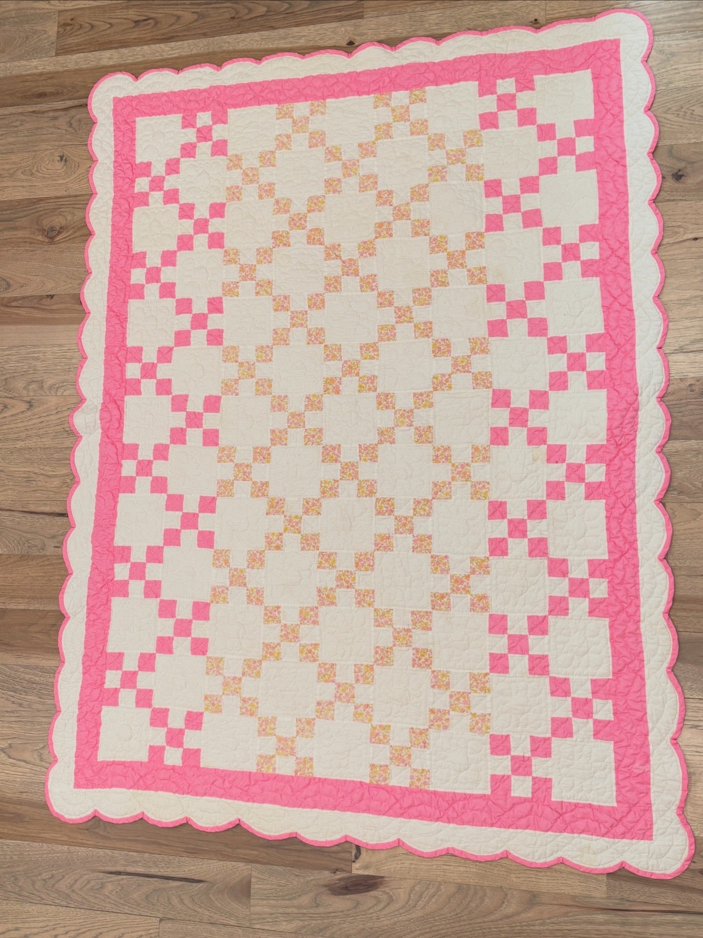 Pink Irish Chain Quilt