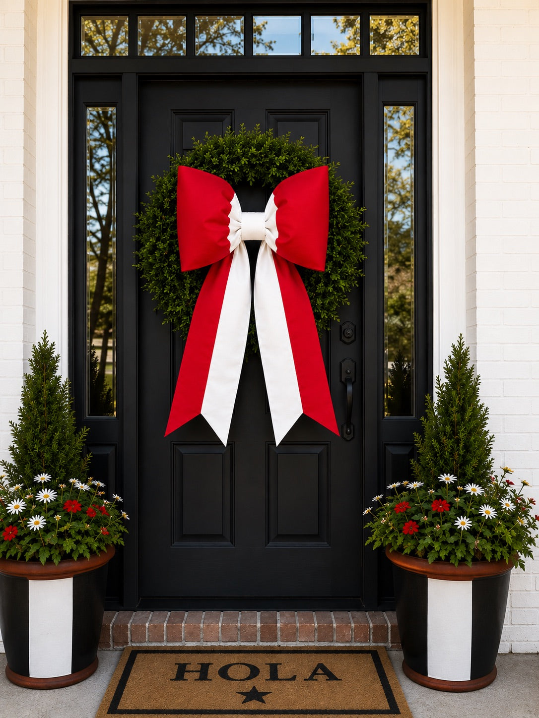 Peru Flag Bow | Missionary Farewell Decor | Large Front Door Bow