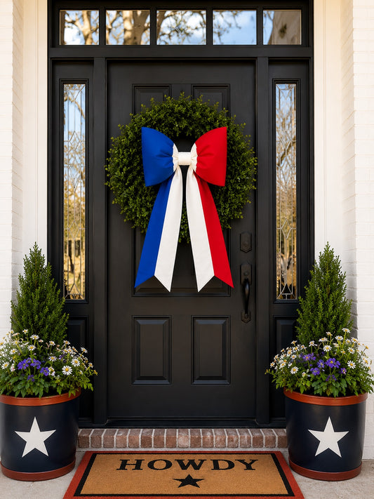 France Flag Bow | Missionary Farewell Decor | Large Front Door Bow