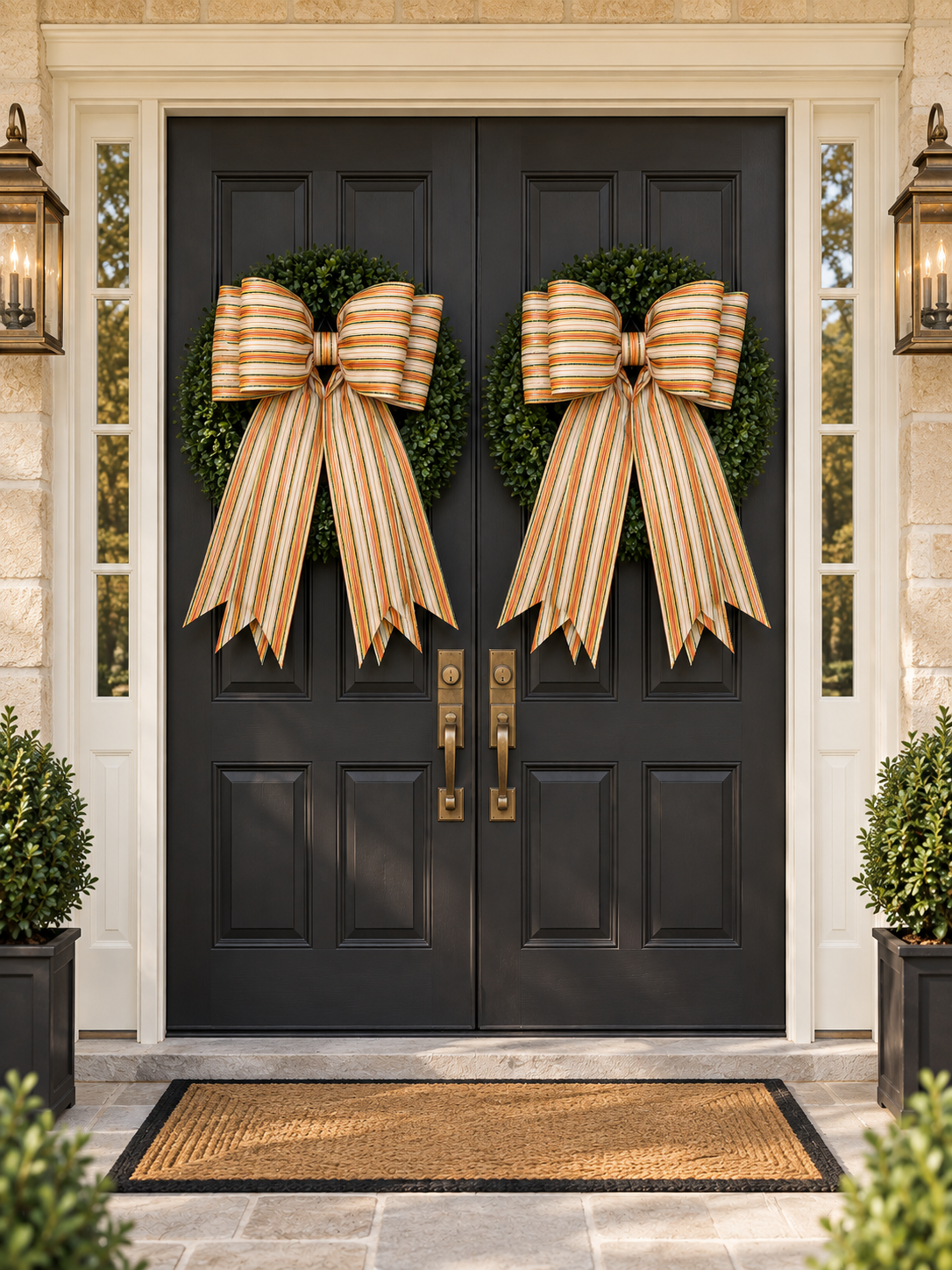 Autumn Stripe Bow Collection| Fall & Halloween Door Décor