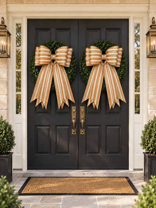 Autumn Stripe Bow Collection| Fall & Halloween Door Décor
