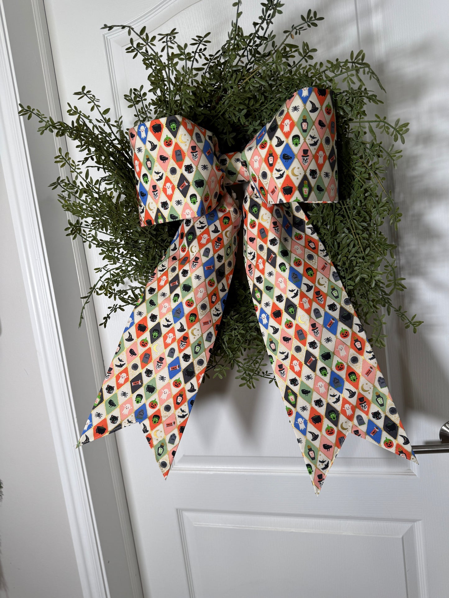 Halloween Party Bow and door bow – Rifle Paper Co. Fabric – Extra Large Door Bow with Coordinating Ribbons | free shipping