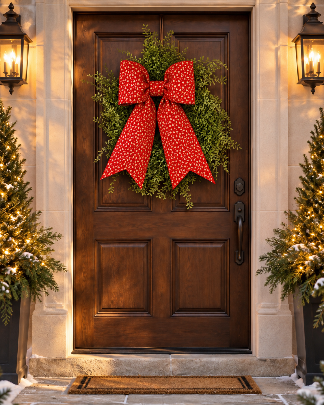 Red Christmas Tree Bow – Holiday Wreath, tree and  Door Decor