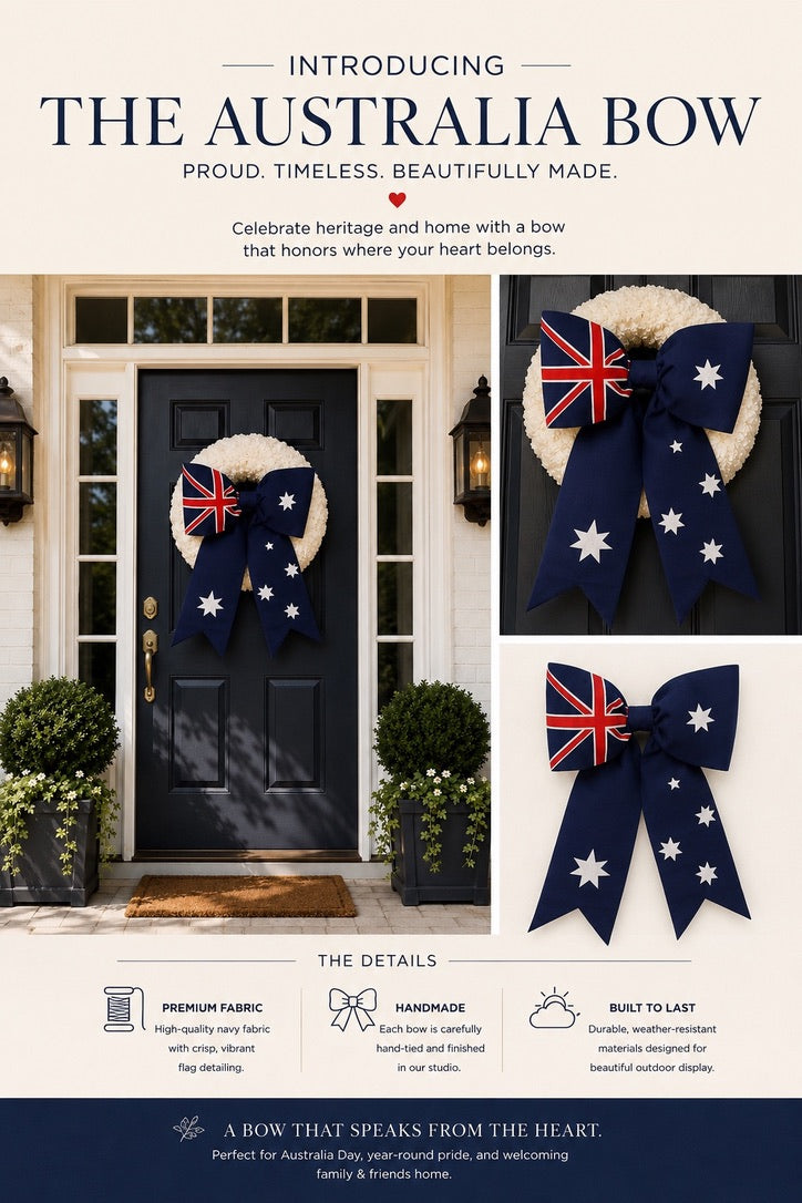 Australia Flag Bow | Missionary Farewell Decor | Large Front Door Bow