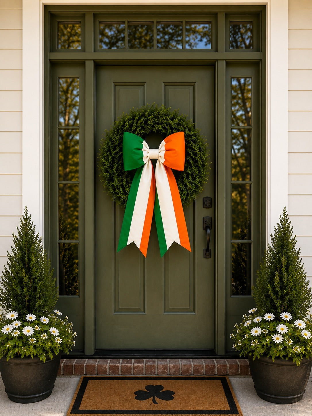 Ireland Flag Bow | Missionary Farewell Decor | Large Front Door Bow