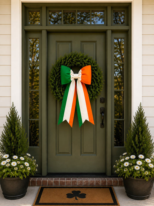 Ireland Flag Bow | Missionary Farewell Decor | Large Front Door Bow