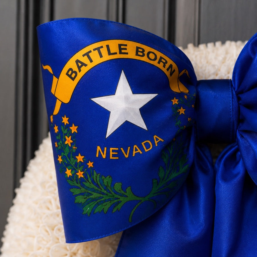 Nevada Flag Bow | Missionary Farewell Decor | Large Front Door Bow