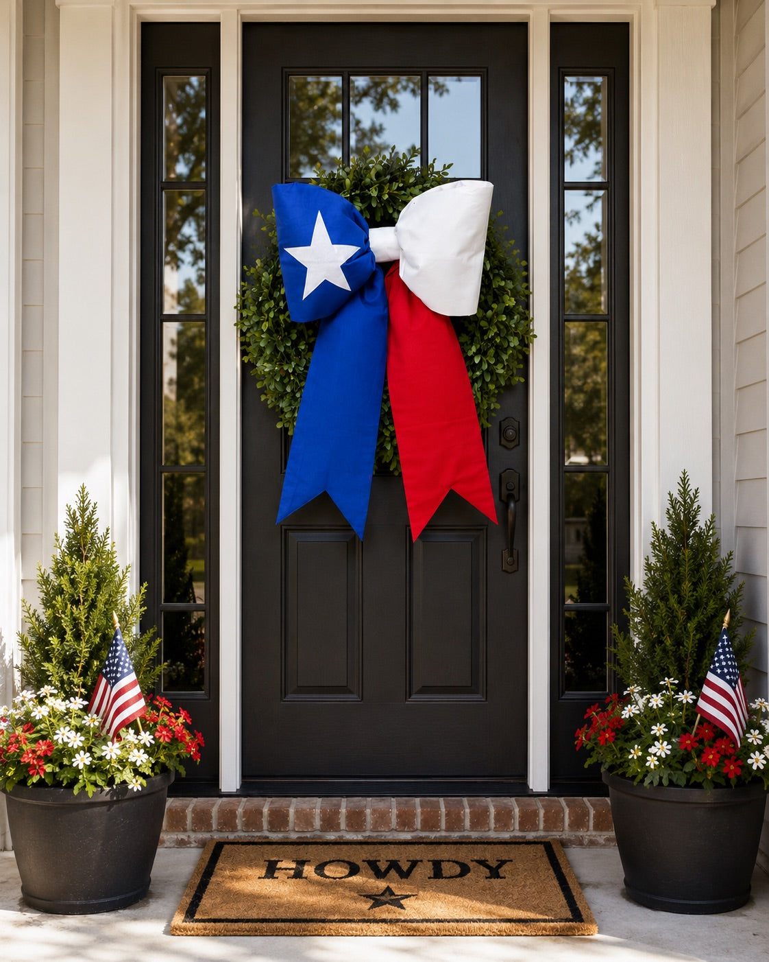 Texas State Flag Bow | Missionary Farewell Decor | Large Front Door Bow