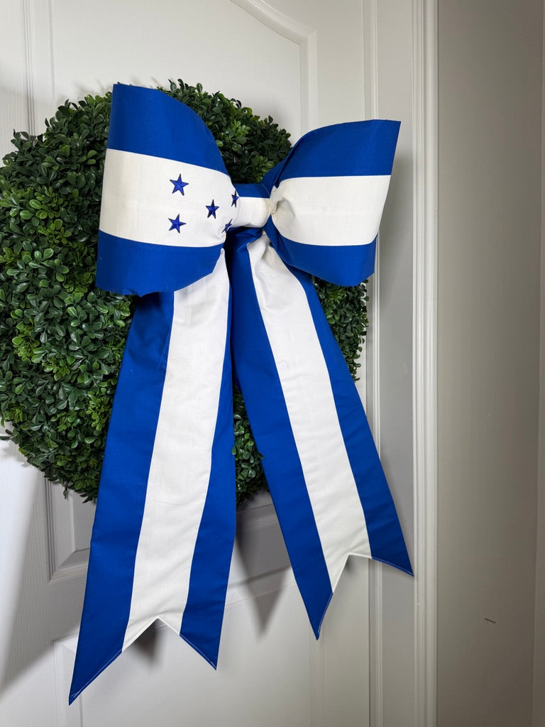 Honduras  Flag Bow | Missionary Farewell Decor | Large Front Door Bow