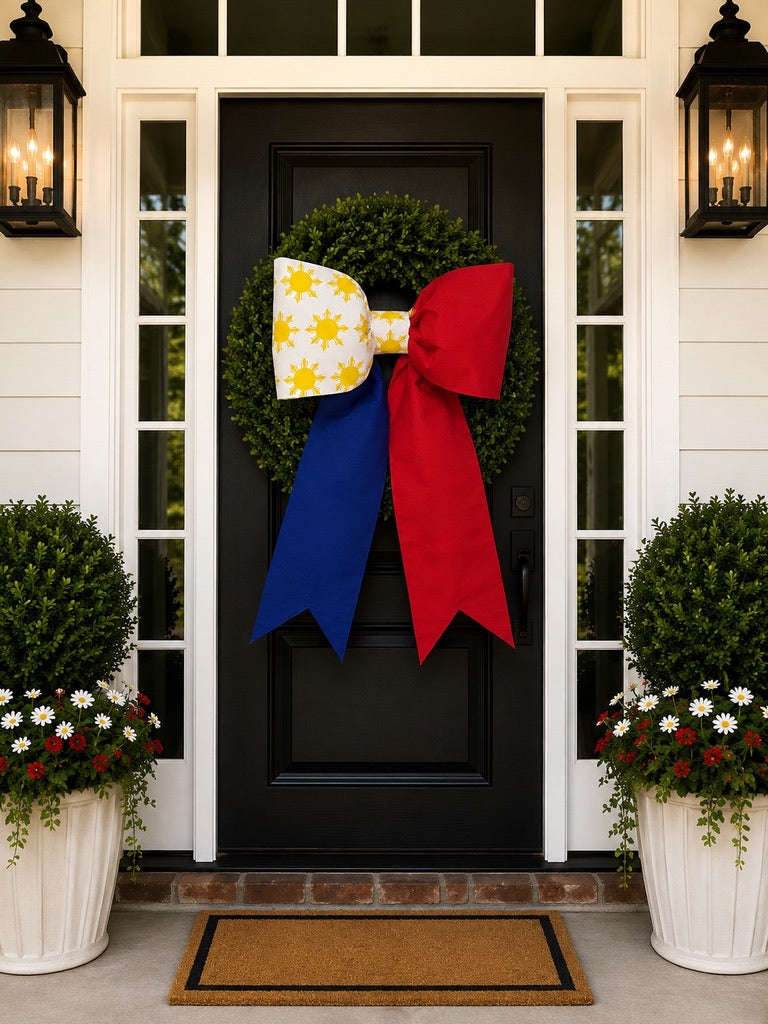 Philippines  Flag Bow | Missionary Farewell Decor | Large Front Door Bow