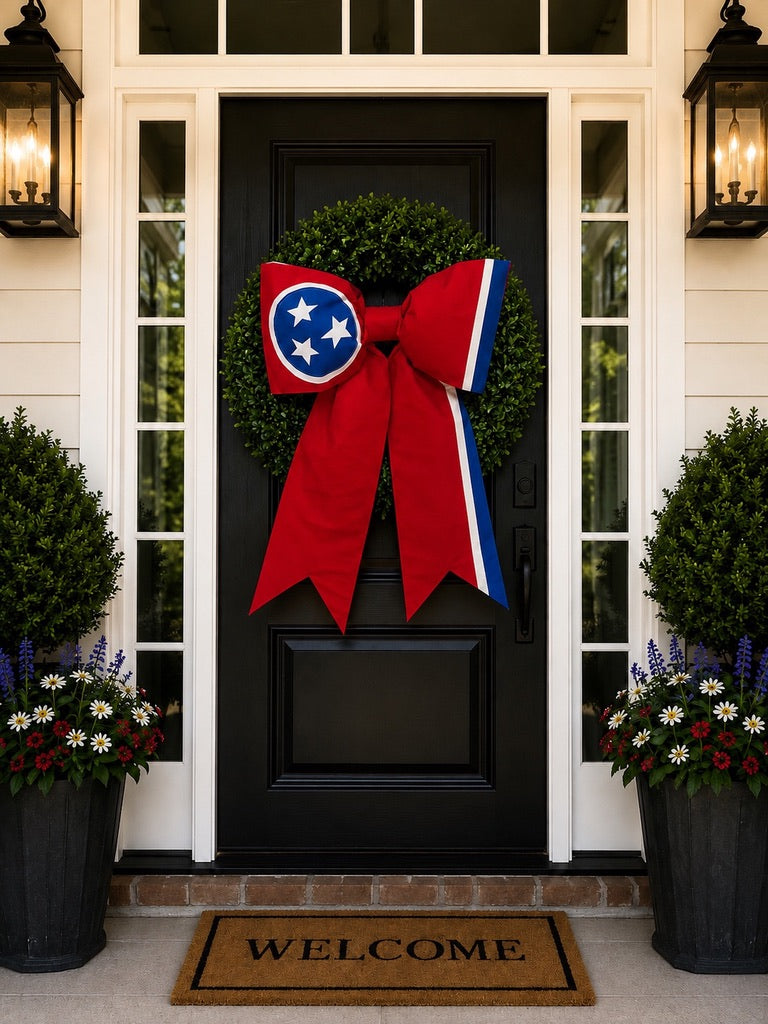 Tennessee State Flag Bow | Missionary Farewell Decor | Large Front Door Bow