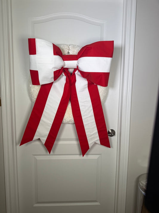Denmark Flag Bow | Missionary Farewell Decor | Large Front Door Bow
