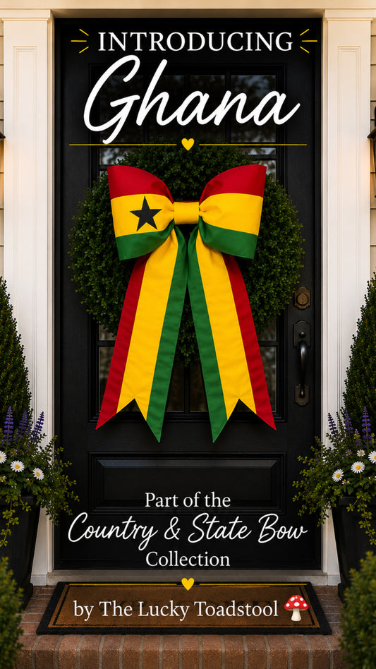 Ghana Flag Bow | Missionary Farewell Decor | Large Front Door Bow