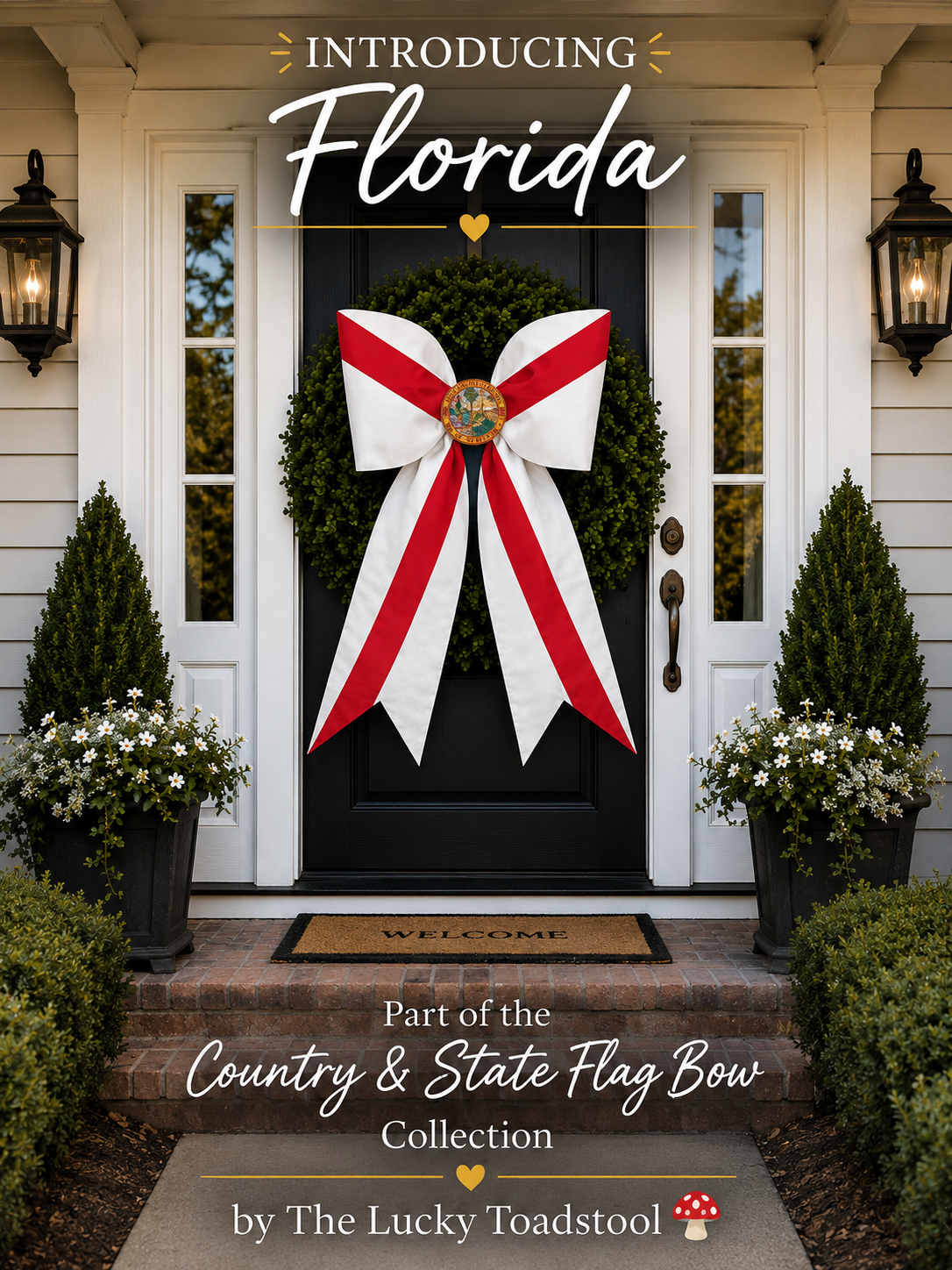 Flordia State Flag Bow | Missionary Farewell Decor | Large Front Door Bow
