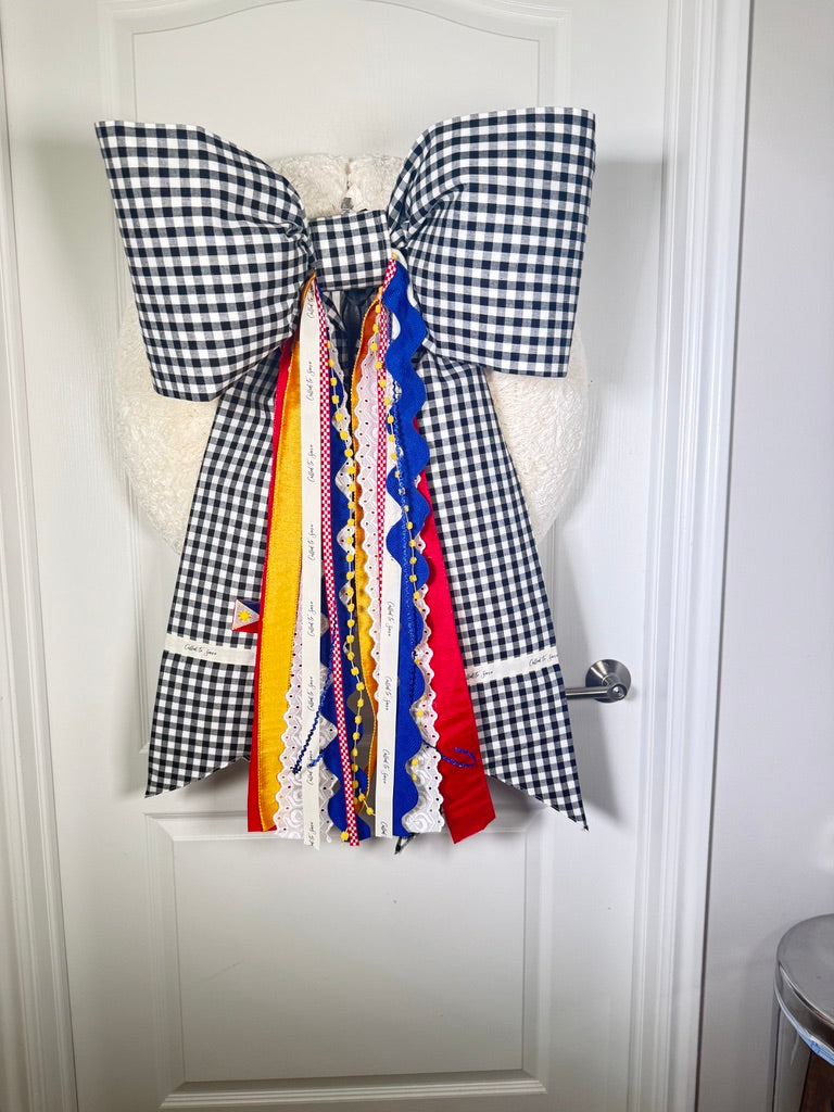 Custom Flag Bow | Missionary Farewell Decor | Large Front Door Bow