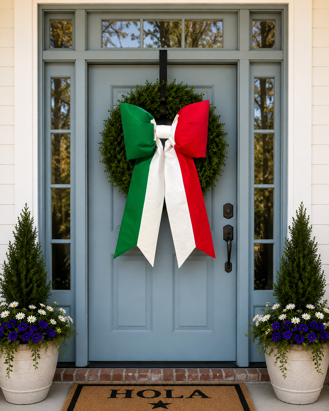 Italy Flag Bow | Missionary Farewell Decor | Large Front Door Bow