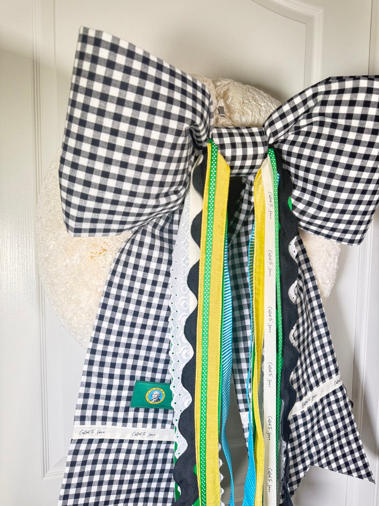 Custom Flag Bow | Missionary Farewell Decor | Large Front Door Bow