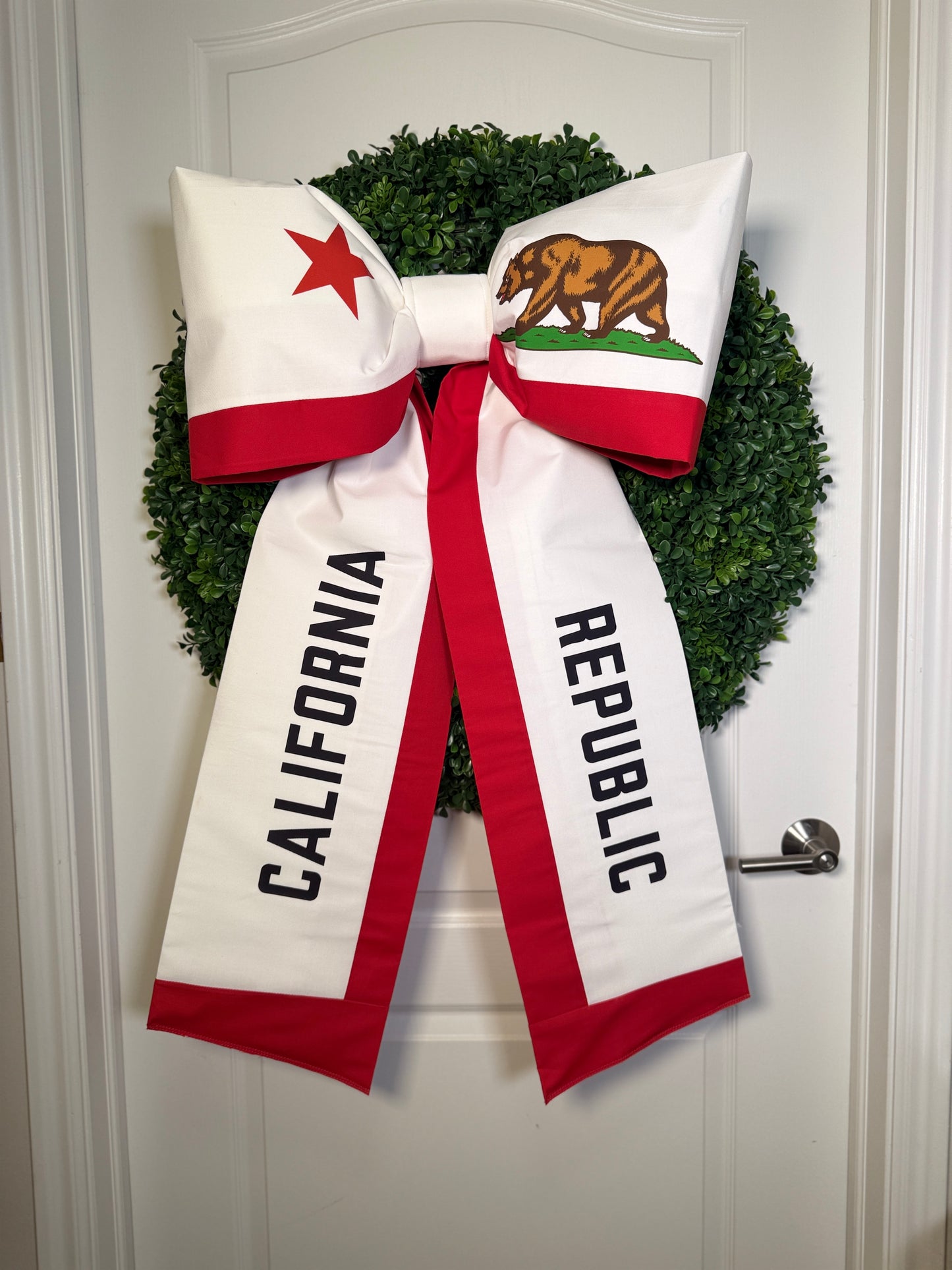 California State Flag Bow | Missionary Farewell Decor | Large Front Door Bow