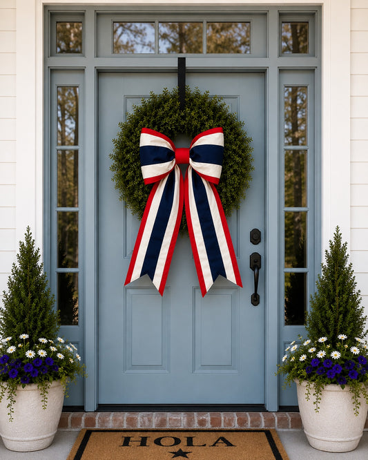 Thailand Flag Bow | Missionary Farewell Decor | Large Front Door Bow