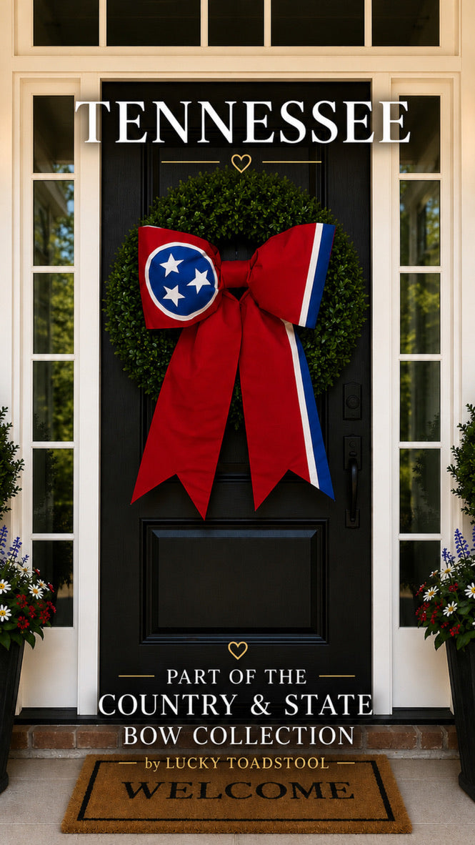 Tennessee State Flag Bow | Missionary Farewell Decor | Large Front Door Bow