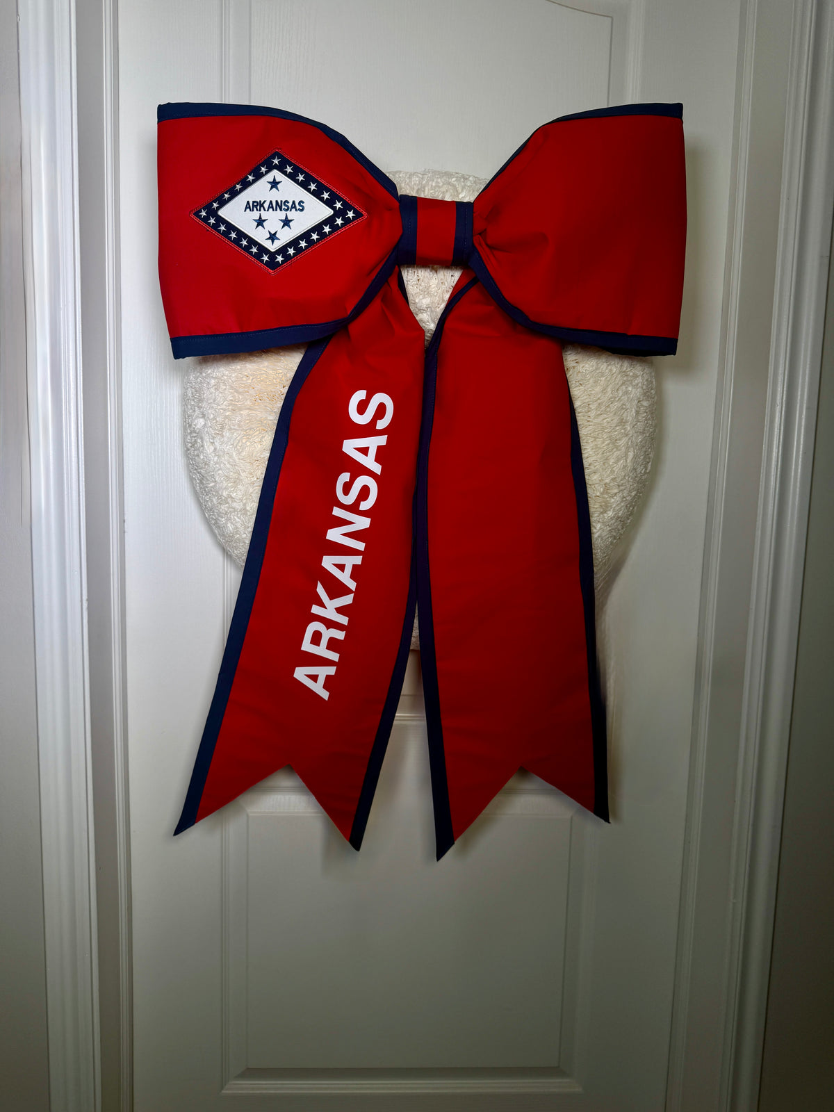 Arkansas State Flag Bow | Missionary Farewell Decor | Large Front Door Bow