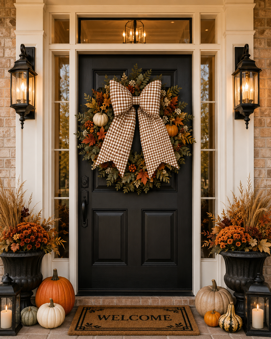 Toffee Windowpane Bow