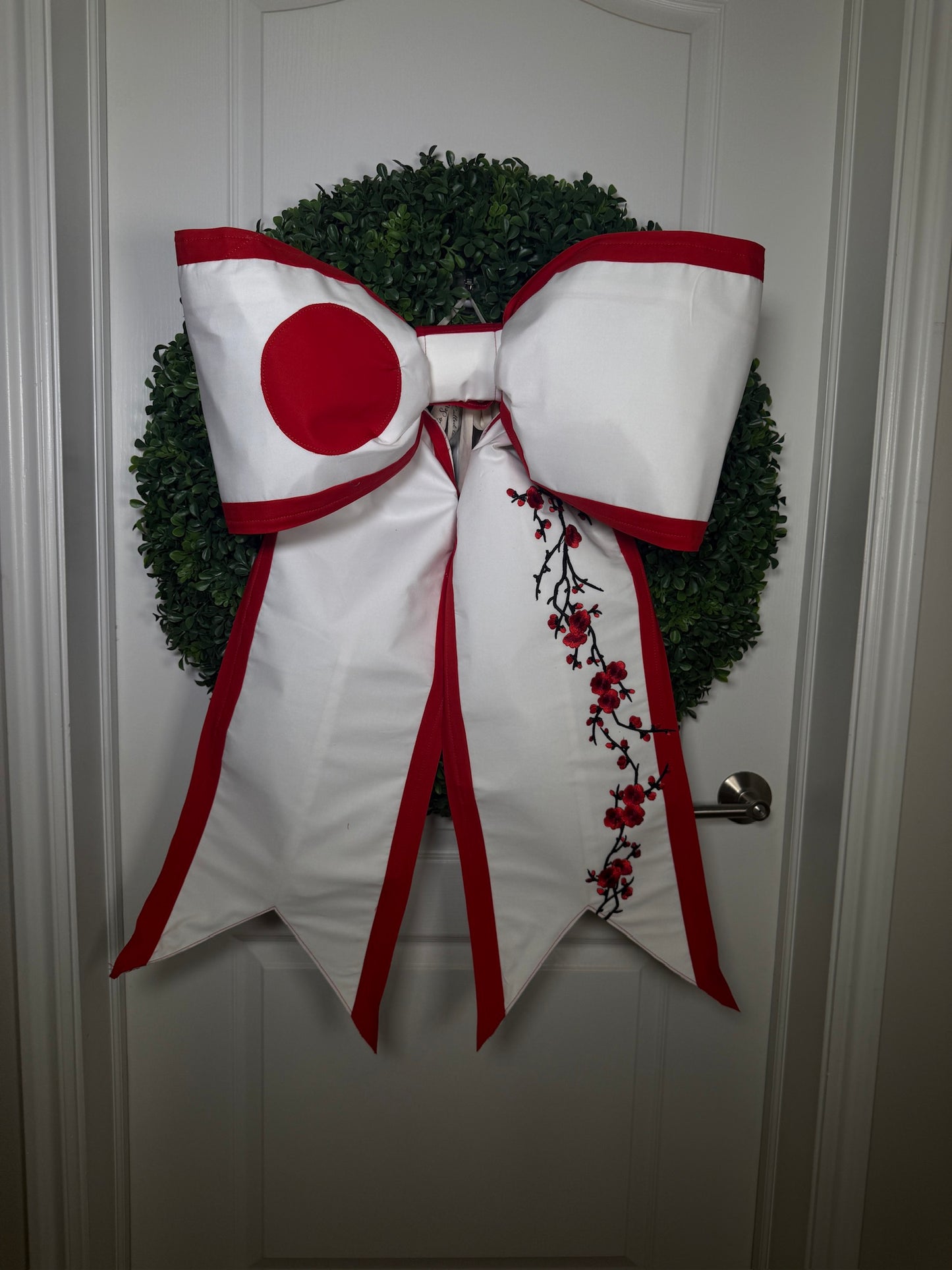 Japan Flag Bow | Missionary Farewell Decor | Large Front Door Bow