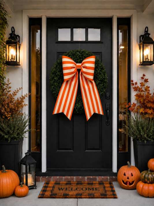 Orange Stripe Bow