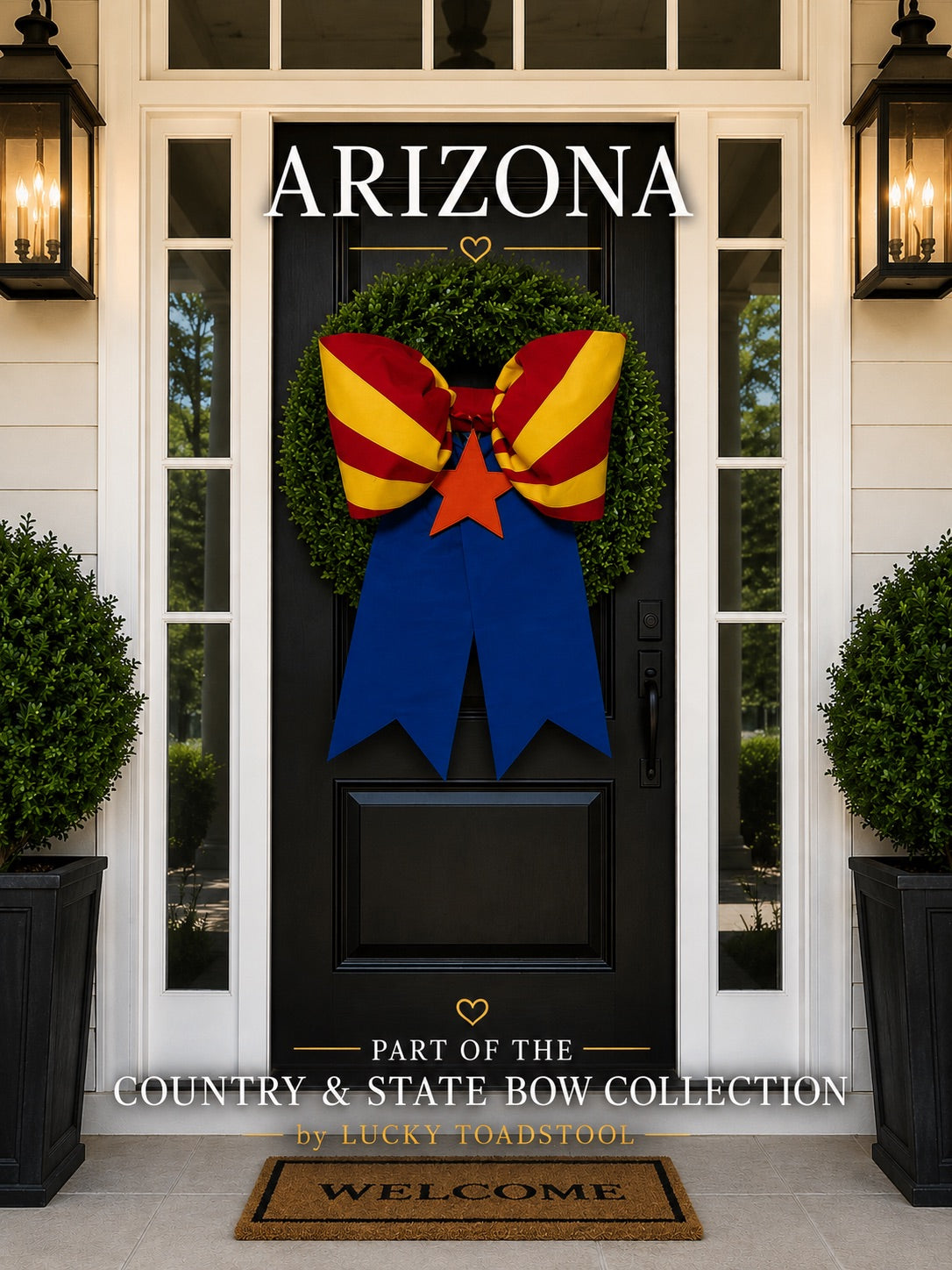 Arizona Flag Bow | Missionary Farewell Decor | Large Front Door Bow