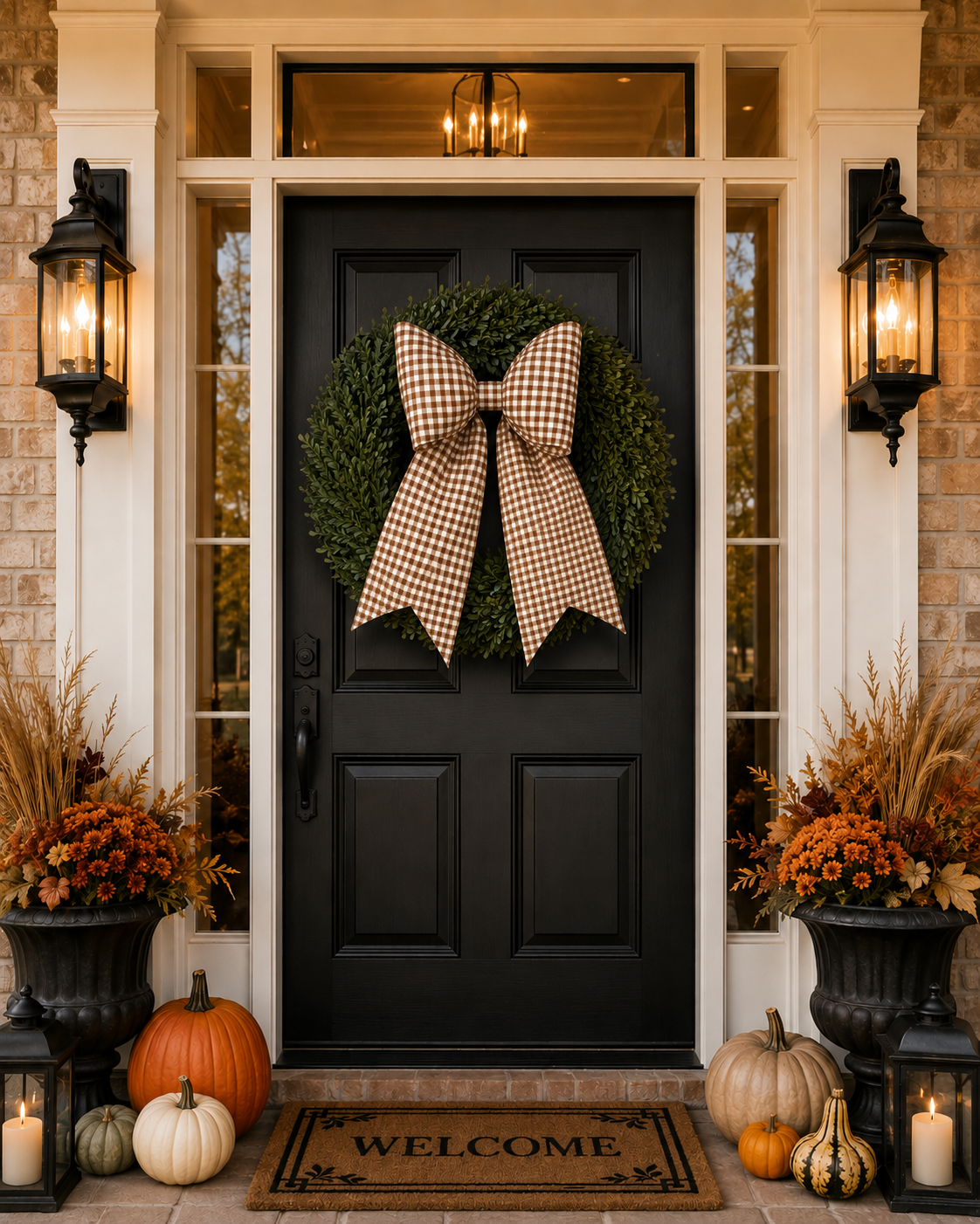 Toffee Windowpane Bow