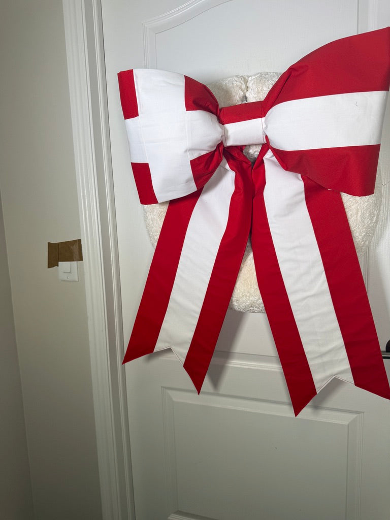 Denmark Flag Bow | Missionary Farewell Decor | Large Front Door Bow