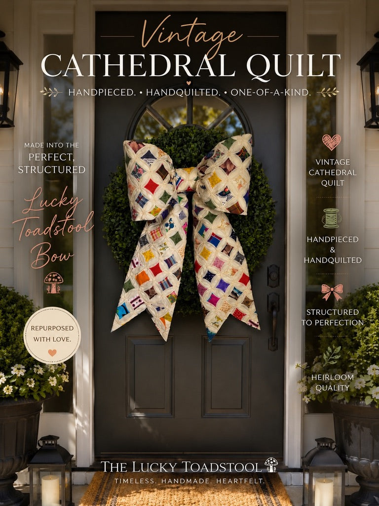 Vintage Cathedral Quilt Structured Bow