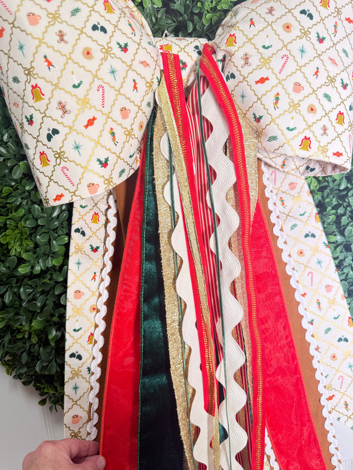 Christmas Jubilee Bow in Cream | Rifle Paper Co. Fabric & Ribbon Tails