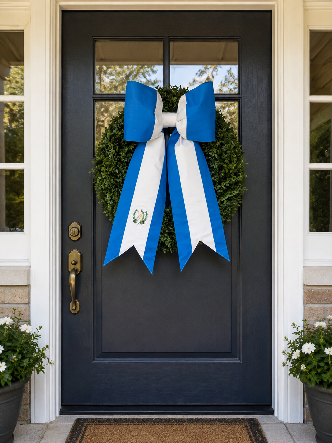 Guatemala Flag Bow | Missionary Farewell Decor | Large Front Door Bow