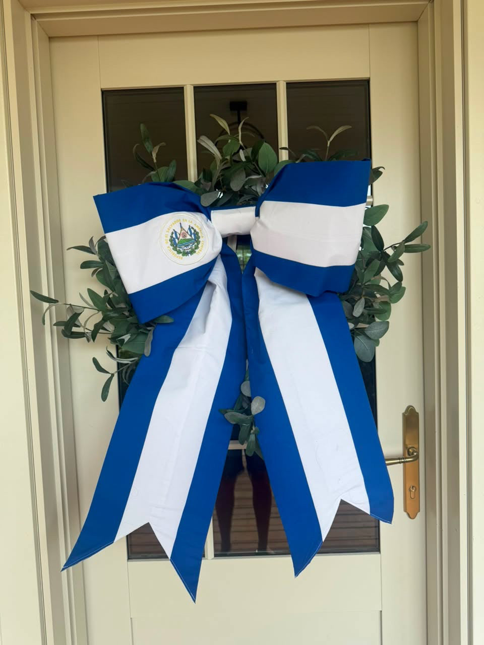 El SalvadorFlag Bow | Missionary Farewell Decor | Large Front Door Bow