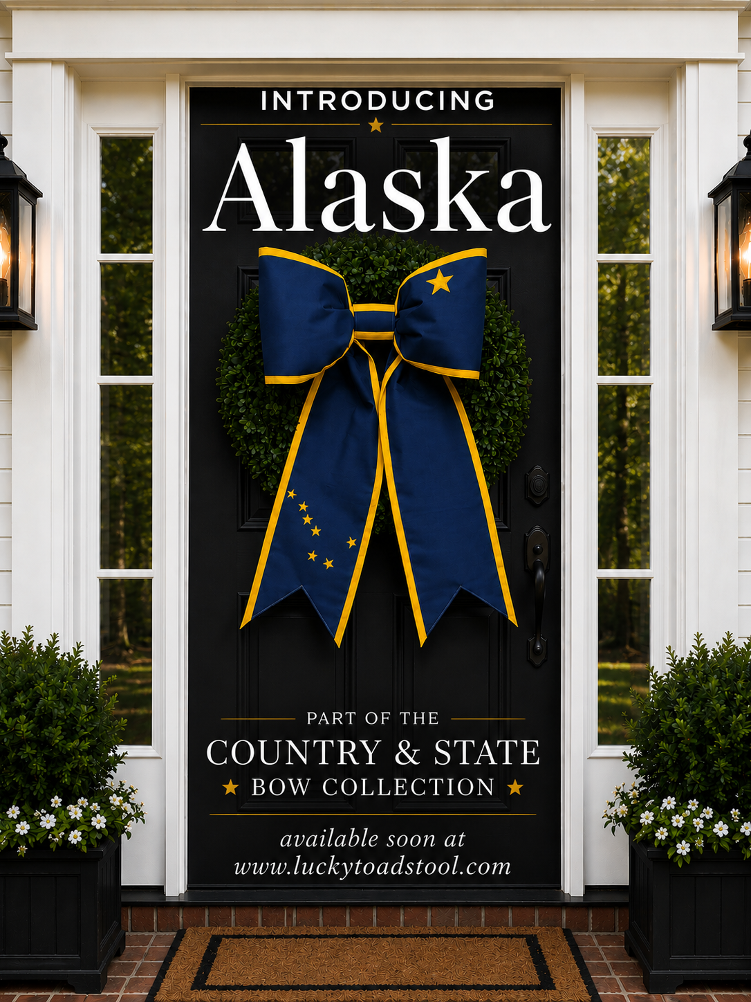 Alaska State Flag Bow | Missionary Farewell Decor | Large Front Door Bow